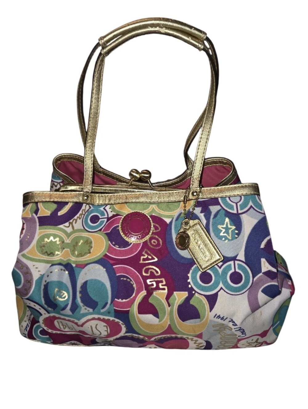 Coach Poppy Kiss Lock Shoulder Bag